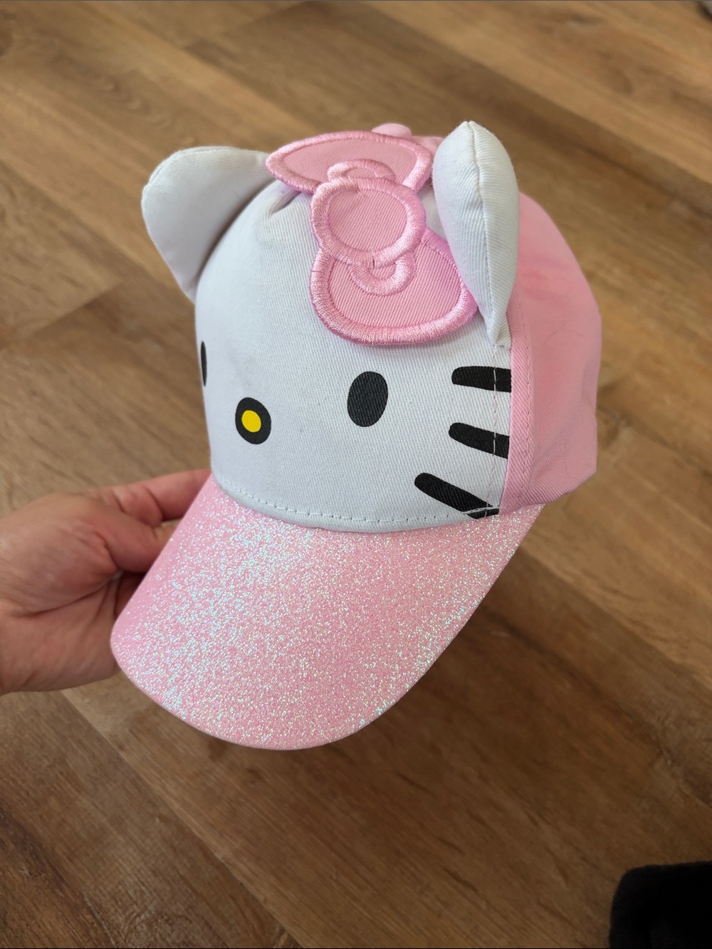 Kids size Hello Kitty Pink Glitter Kids Baseball Cap